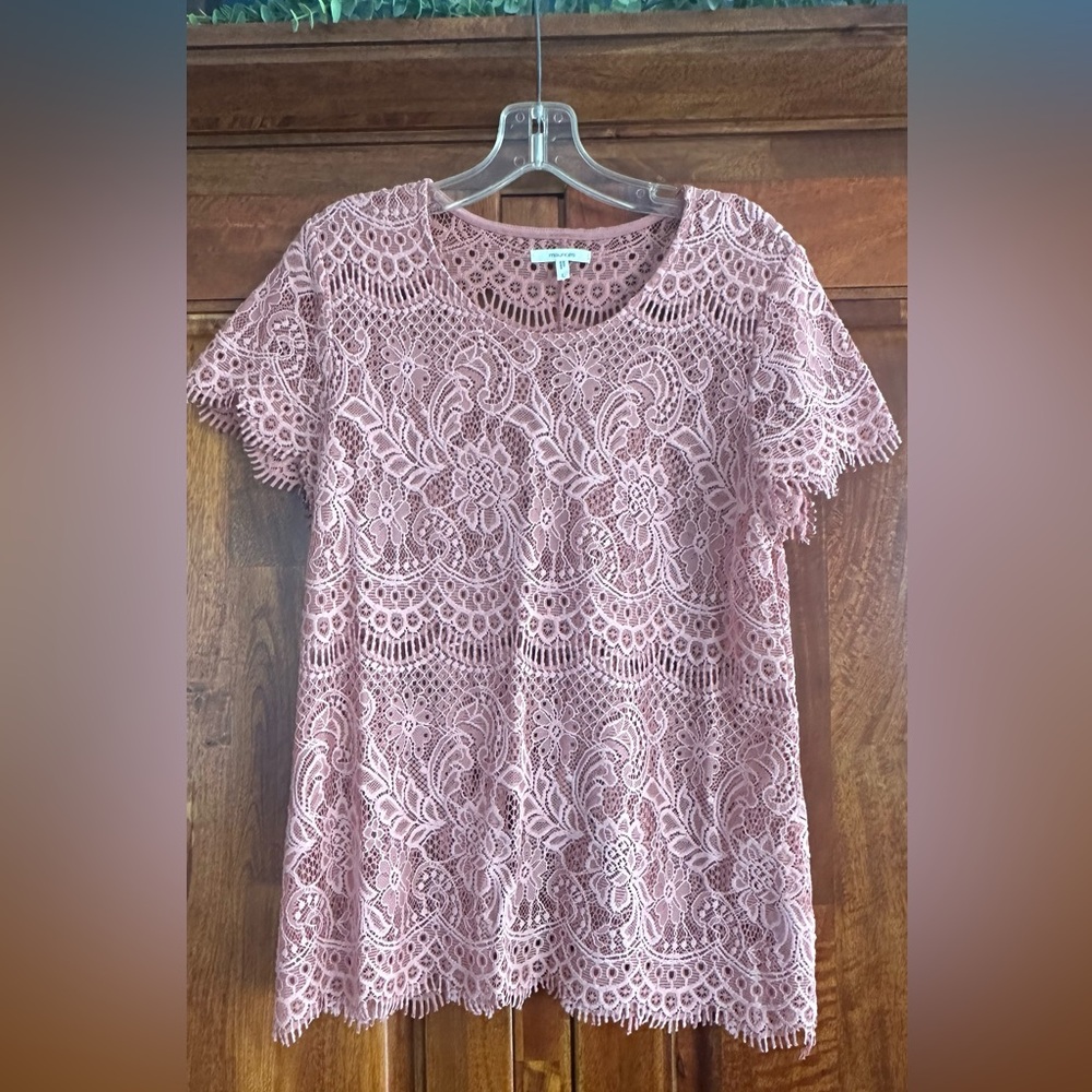 Maurices Mauve Lace Blouse